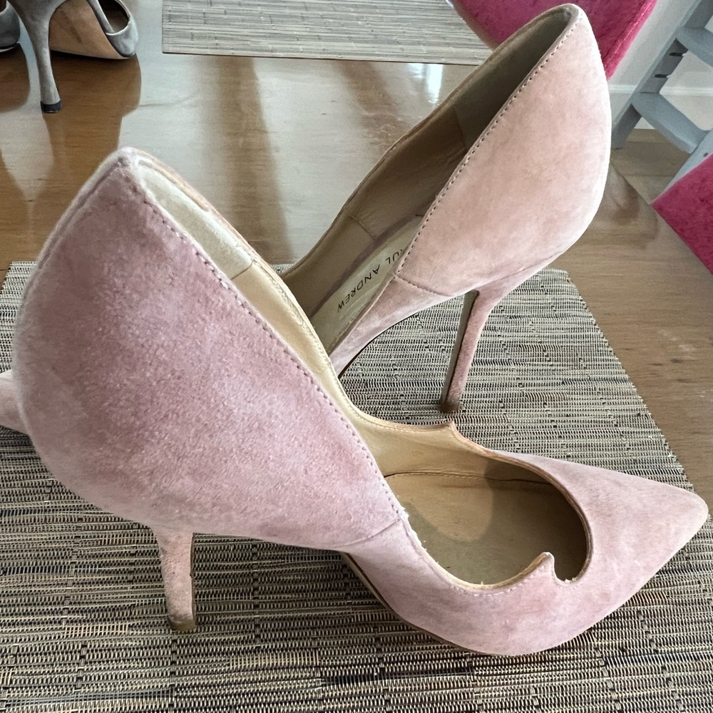 Paul Andrew Pink Suede Heels